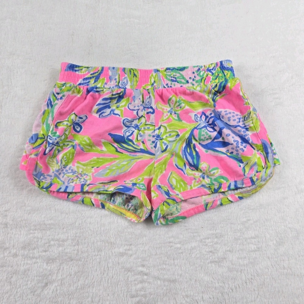 Lilly Pulitzer Youth Girl's Pull On Casual Shorts Size Small 4-5 Tropical Print